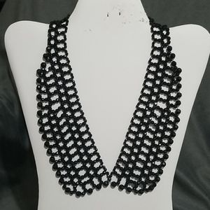Black Crystal Collar Necklace